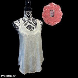 Menora High-Low Beige Race Back Tank Top